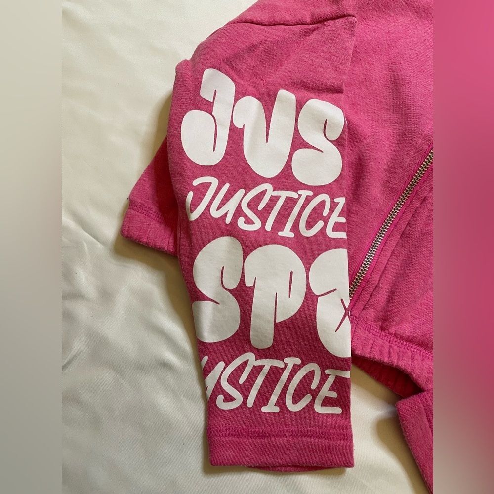 Girls Justice size XS pink zip up jacket - Picture 5 of 6